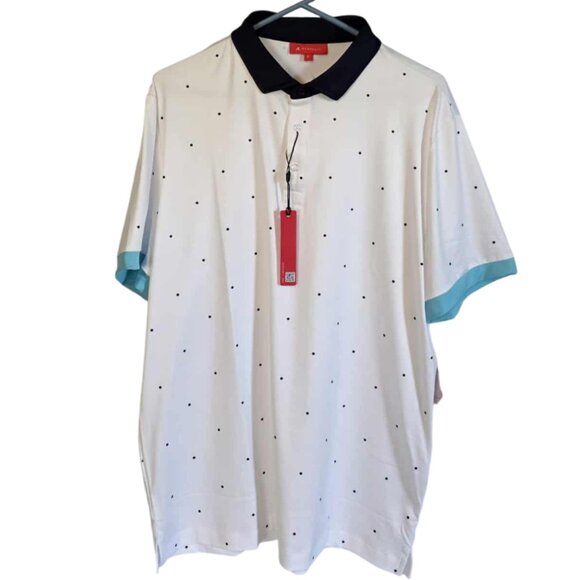 NWT Redvanly Athletic Luxury Ramey Polka Dot Polo - Picture 1 of 8